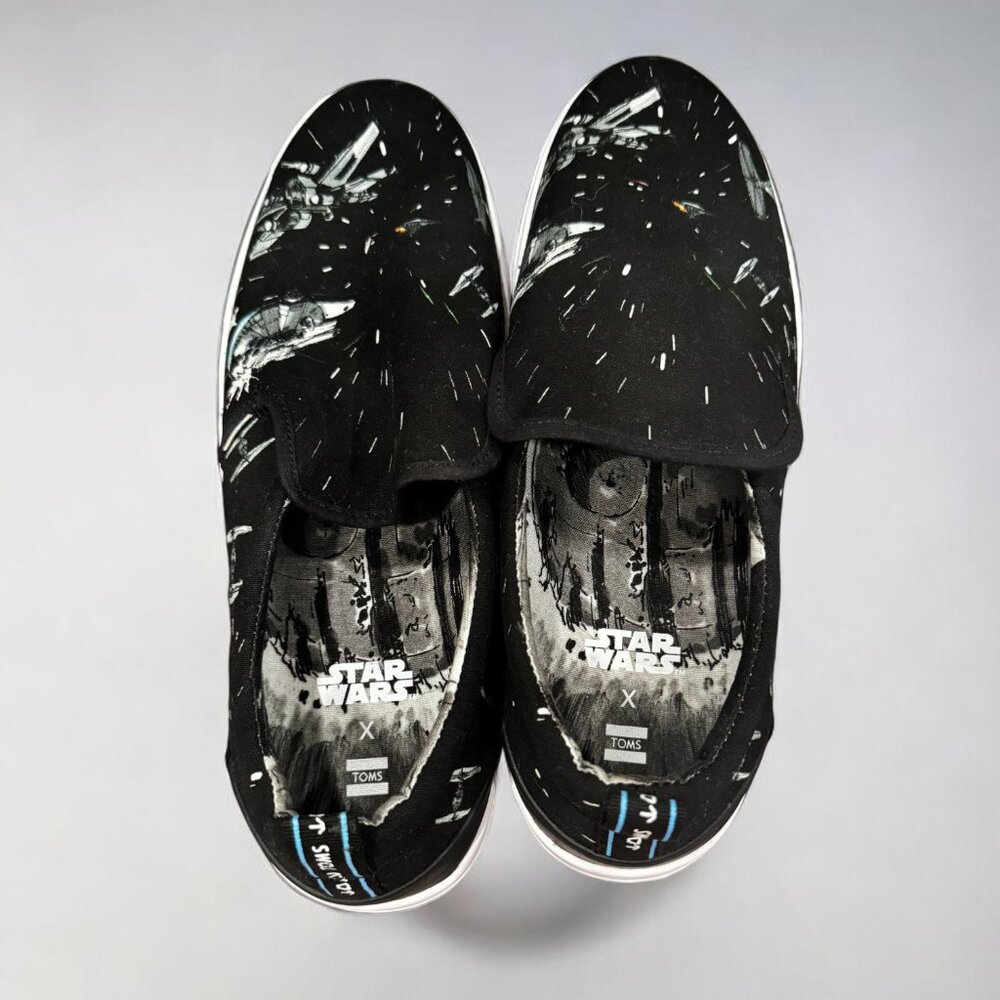 Star Wars Space Print Slip-On Sneakers by TOMS